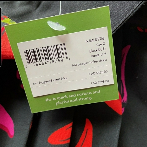Kate Spade BNWOT Chilli pepper halter dress - Picture 7 of 7
